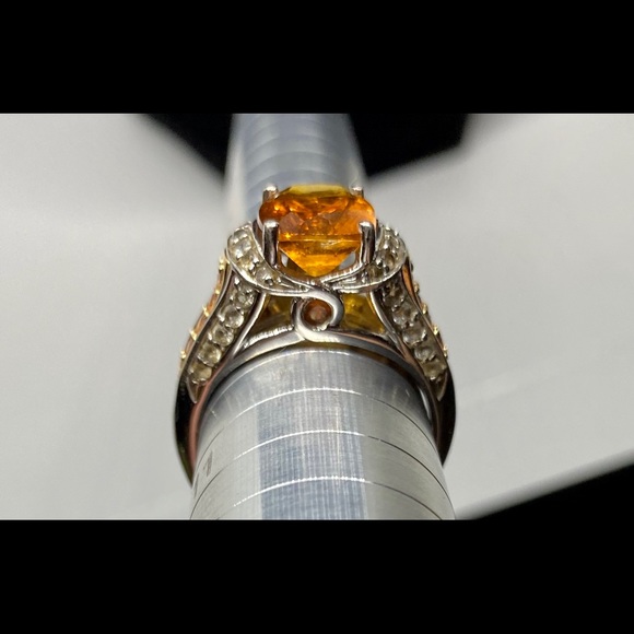 Citrine/Quartz w/Clear & Yellow Spinel Gemstones - Picture 3 of 4